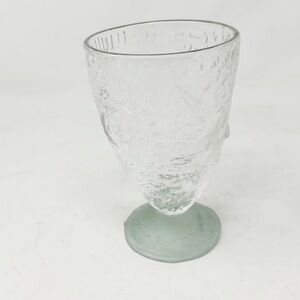 Textured Bubbled Goblet With Nautical Details Celedon Base 5” X 3” X 2.25”